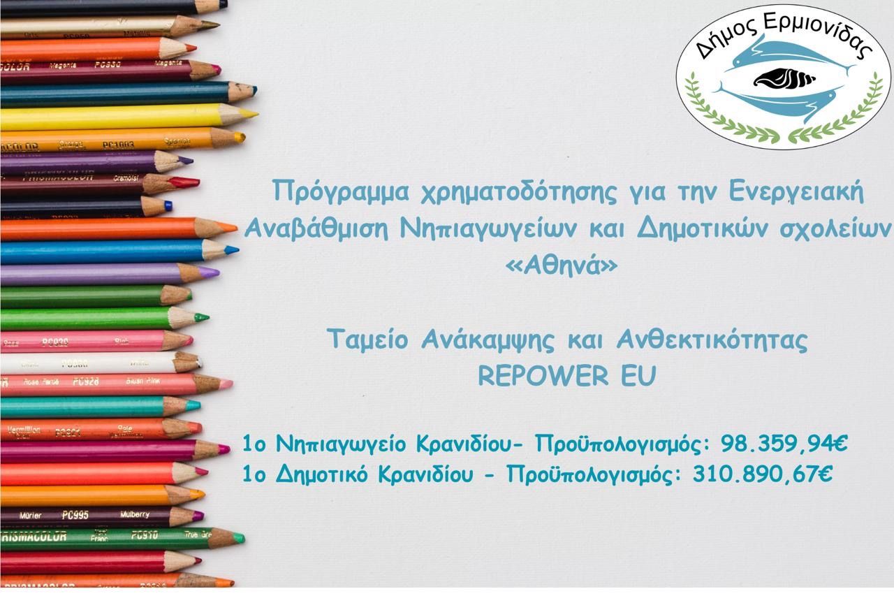 Ενεργειακή Αναβάθμιση Σχολείων στον Δήμο Ερμιονίδας – Επένδυση στο Μέλλον των Παιδιών