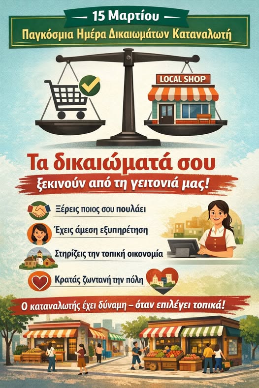 Εμπορικός & Επιχειρηματικός Σύλλογος Άργους -15 Μαρτίου Παγκόσμια Ημέρα Δικαιωμάτων Καταναλωτή.