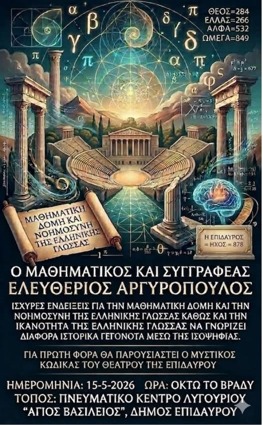 ΛΥΓΟΥΡΙΟ – Για πρώτη φορά θα παρουσιαστεί ο μυστικός κώδικας του θεάτρου της Επιδαύρου!