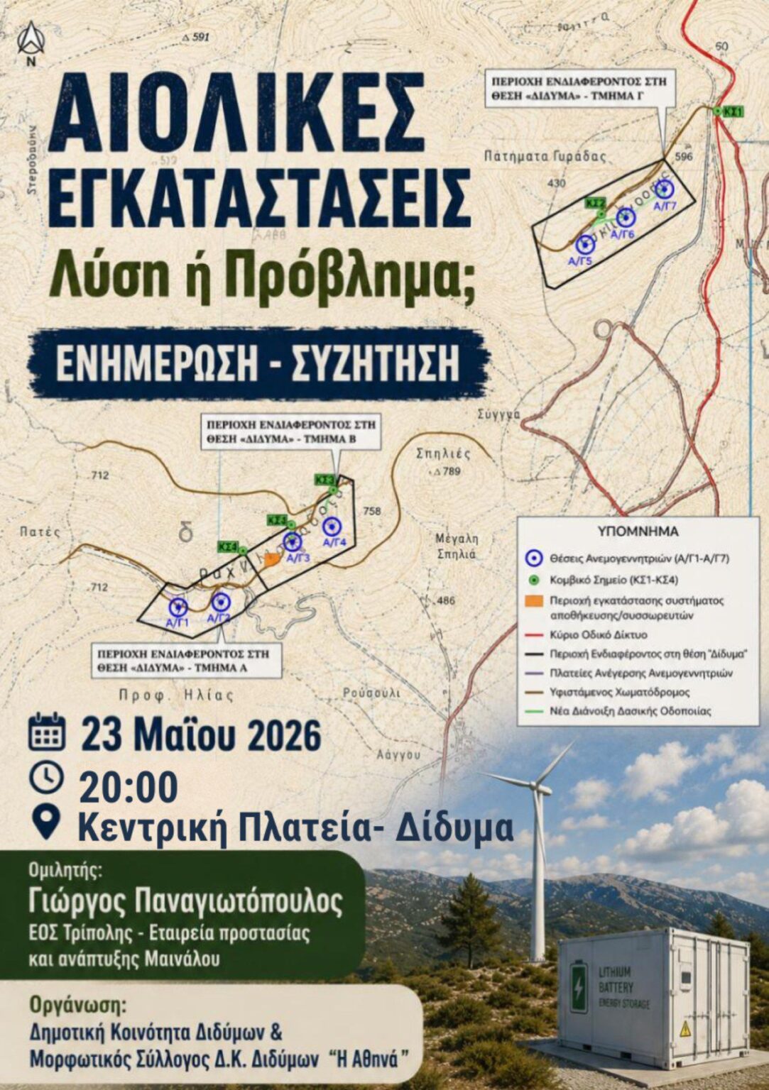 Δίδυμα Αργολίδας – για τις “Αιολικές εγκαταστάσεις”