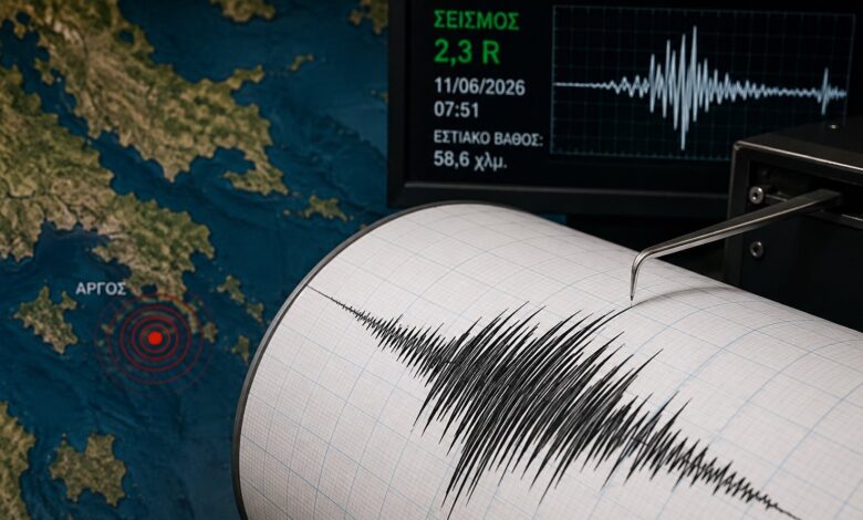 Δόνηση 2,3 Ρίχτερ στην Αργολίδα